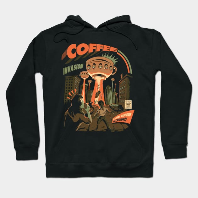 Coffee Invasion Hoodie by Ilustrata